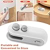 2in1 Rechargeable Chip Bag Sealer with Cutter, Portable USB C Heat Sealer Resealer Machine for Chip, Plastic Bags Heat Seal Tool for Snacks (White)