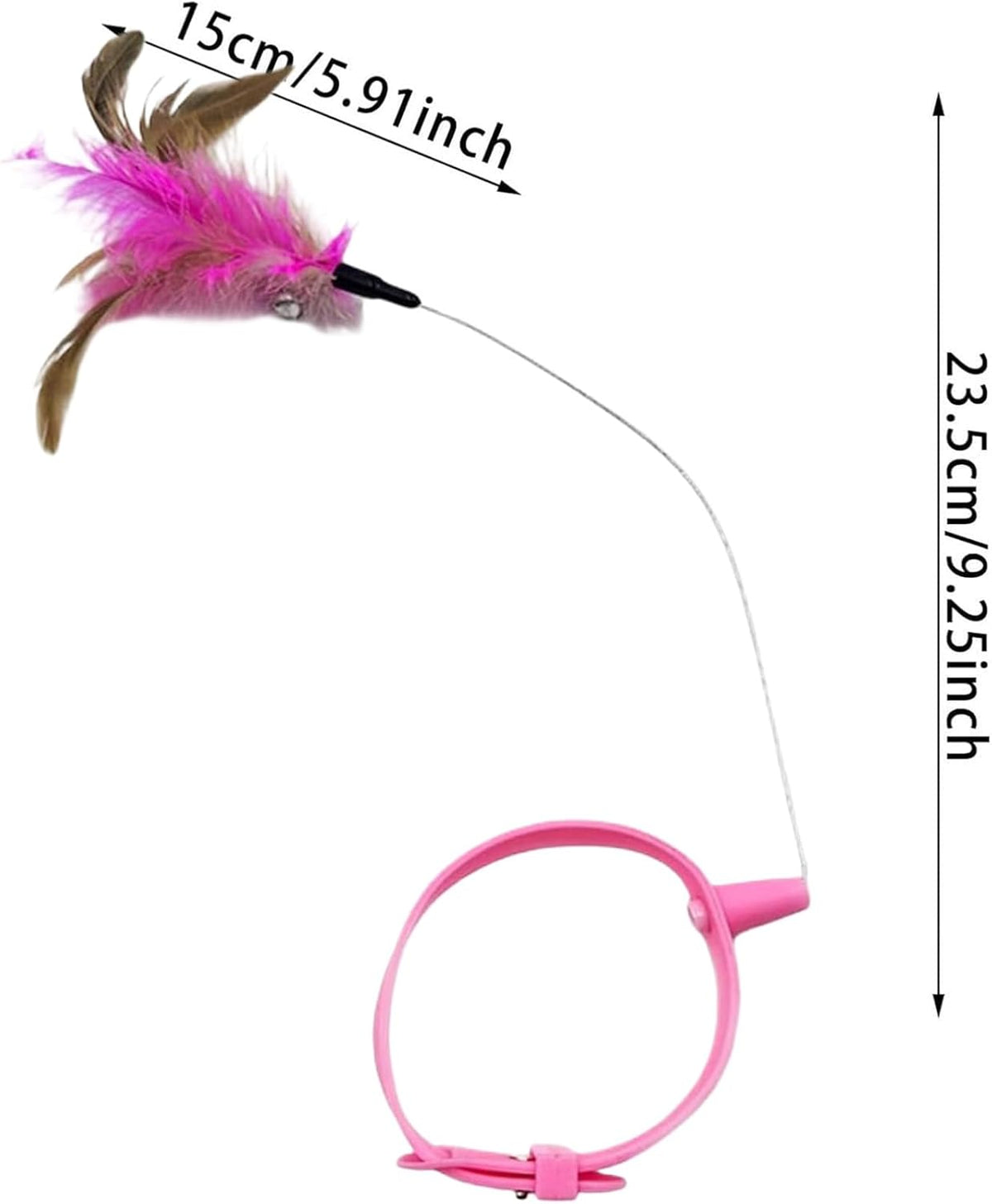 Interactive Cat Toy - Lightweight Collar Toy, Feathers Teaser for Kittens Adult Cats, Pet Toys with Adjustable Strap, Cat Feathers Toys, Teasing Wand for Home Yard Outdoor Play