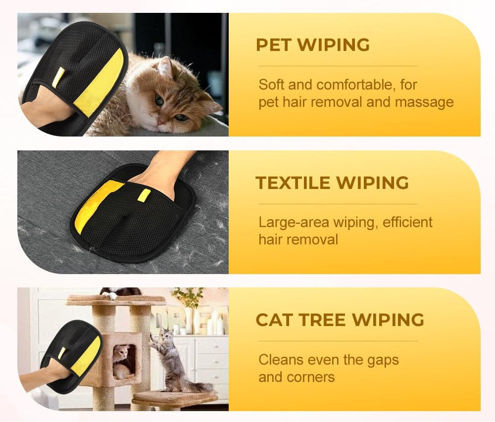 Pet Hair Removal Glove                .Upgraded Thickened Reusable Electrostatic Pet Hair Remover Glove Tool .Dogs & Cats pet hair glove.Used for Sofas, Bed Sheets, Carpets, Clothes, Curtains and Car Seats.