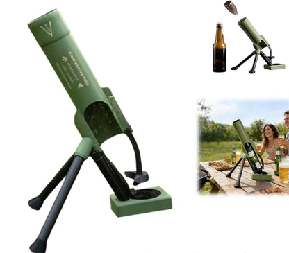 Beer Bottle Mortar Automatic Bottle Opener Bierflaschenöffner,51mm Flaschenöffner in Mörserform,Witziger Freihändiger Kronkorkenwerfer mit Druckknopf, Dekoration für Zuhause, Partys, Bar (A)