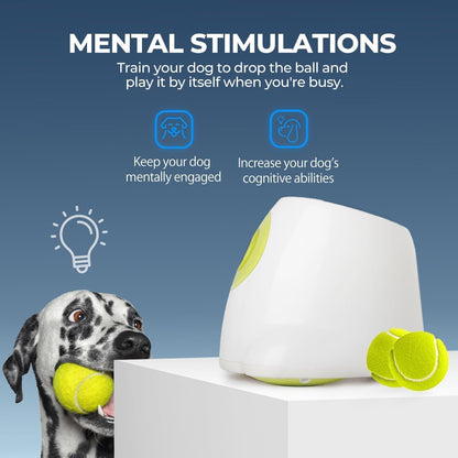 Automatic Dog Ball Launcher (PREMIUM),Interactive Fetch Toy for small to Large Dogs, Rechargeable Pet Ball Thrower Machine for Outdoor Play, 3 Pcs 2.5-Inch Balls Included