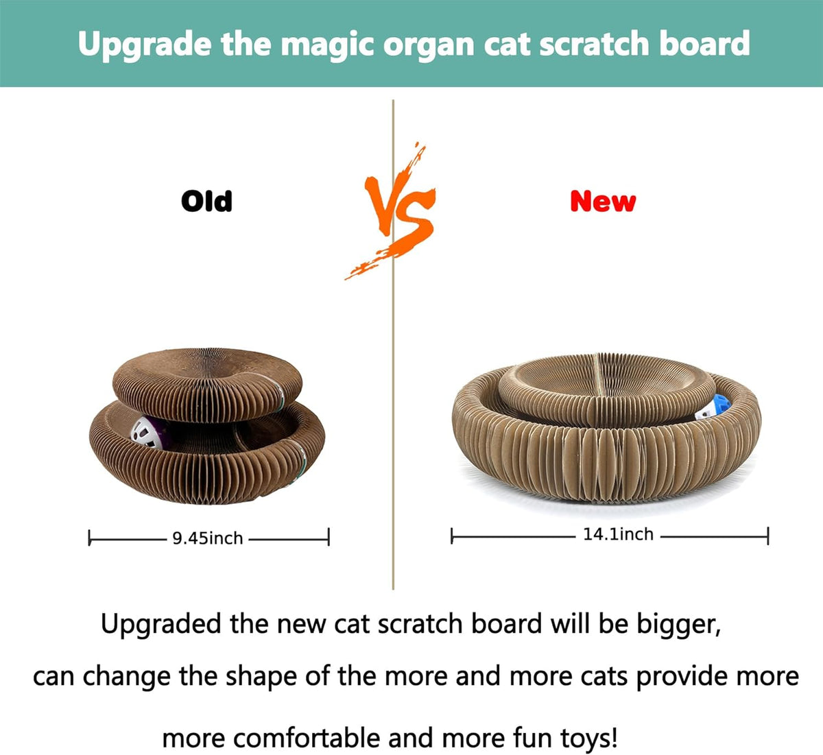 Kitty Curls cat Toy Foldable Magic Organ Cat Scratching Board Cat Ball Adventure The Ultimate Interactive Mental Physical Exercise for Indoor Cats Toy