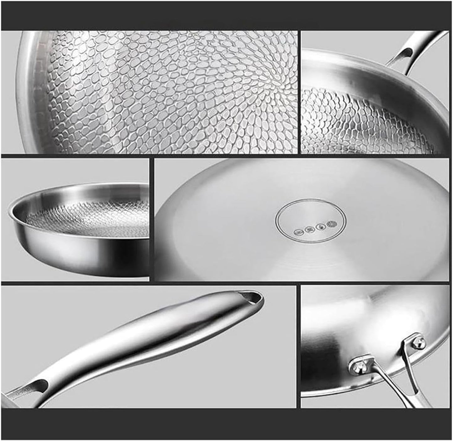 Generic Titanium Pan, Uncoated Titanium Pan, Titanium Hammered Pan Pro, Non-stick Titanium Pan 26/28/30/32 cm for Cooking, Multifunctional Stainless Steel Pan