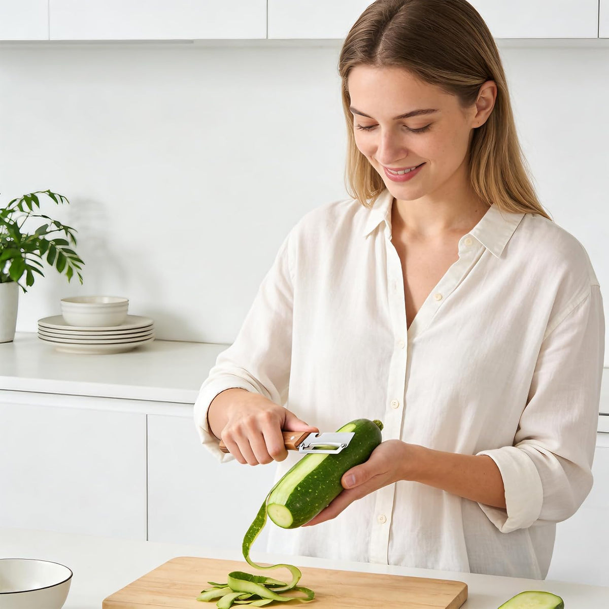 Vegetable Wooden Peeler for Kitchen Tool,Premium 2-in-1 Multifunctional Fruit & Vegetable Peeler with Built-in Bottle Opener, Ideal for All Fruits and Vegetables Needing Peeling
