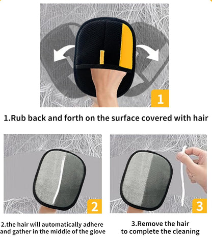 Pet Hair Removal Glove                .Upgraded Thickened Reusable Electrostatic Pet Hair Remover Glove Tool .Dogs & Cats pet hair glove.Used for Sofas, Bed Sheets, Carpets, Clothes, Curtains and Car Seats.
