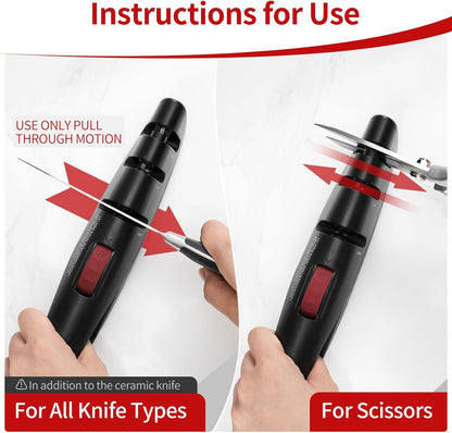 5 Precision Adjust Knife Sharpener- 3-Stage Premium Kitchen Knife Sharpener to Repair, Restore & Polish Blades